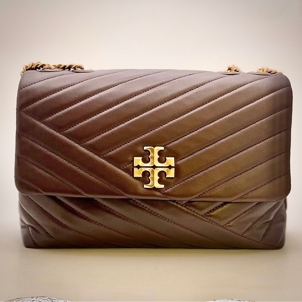 Tory Burch | Chain, Chevron Pattern, Leather, Kira, Color: Tempranillo (Used) - Picture 7 of 10